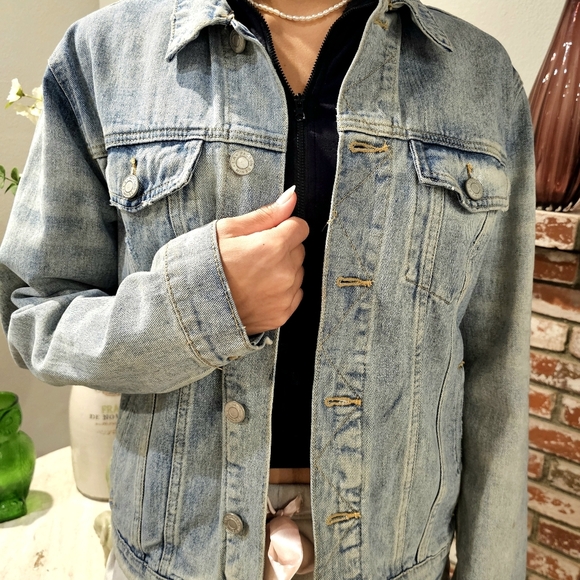 Pacsun Denim Jacket Light Blue Long Sleeve - Picture 2 of 16